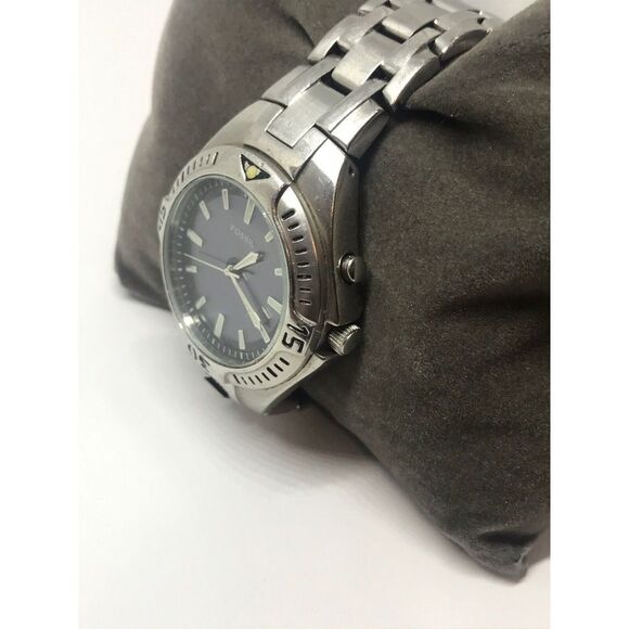 Fossil Ma3539 Unisex Silver Stainless Steel Analog Black Dial Quartz Watch No46 - Picture 3 of 8